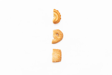 Cookies isolated on white background, after some edits.