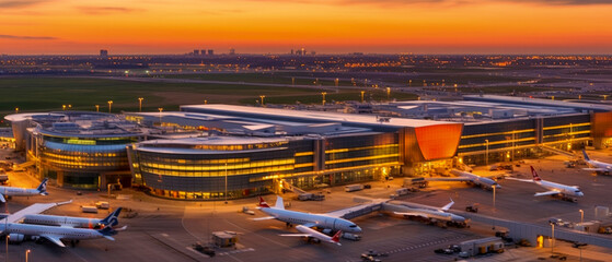 Obraz premium Chicago OHare International Airport - Generative AI