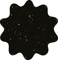 Digital png illustration of black shape with copy space on transparent background