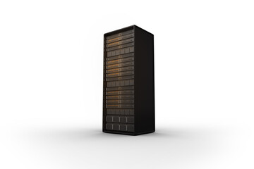 Digital png illustration of black server on transparent background