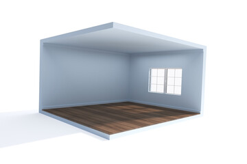 interior design of empty room with window. 3d rendering. 
