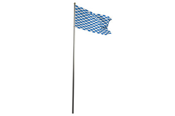 Naklejka premium Digital png illustration of checked flag on pole on transparent background