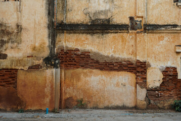 The old red brick wall Background