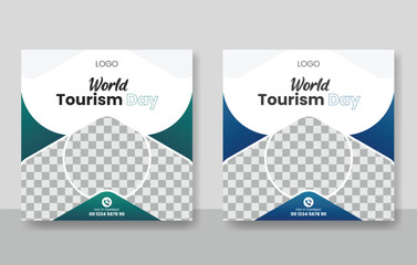 World Tourism Day social media post design template