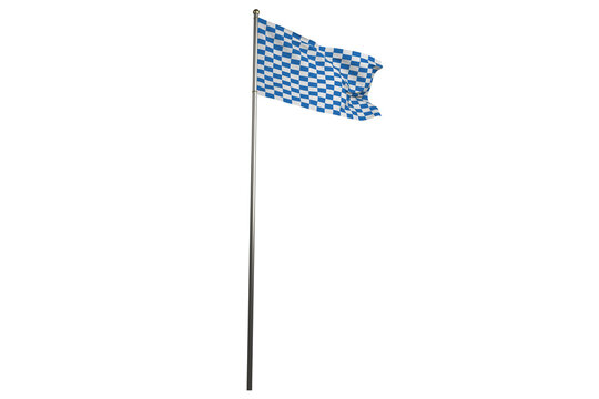 Naklejka Digital png illustration of checked flag on pole on transparent background