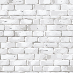 Seamless pattern of white brick wall. Vector texture for fabric, textile, wrapping paper, backgrounds, wallpaper
