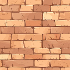 Seamless pattern of brown brick wall. Vector texture for fabric, textile, wrapping paper, backgrounds, wallpaper