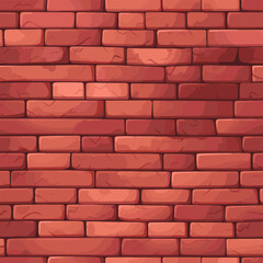 Fototapeta premium Seamless pattern of brown brick wall. Vector texture for fabric, textile, wrapping paper, backgrounds, wallpaper