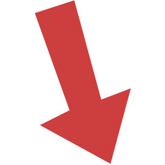 Digital png illustration of red arrow on transparent background