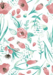 watercolor floral semaless pattern