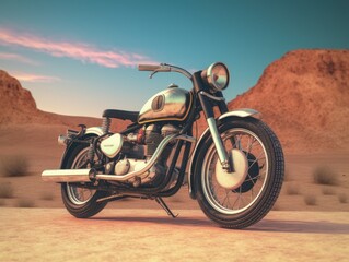 Motorcycle on Fur Rug in Midcentury Modern Style with Maternity Overlays - Photoshop Overlays