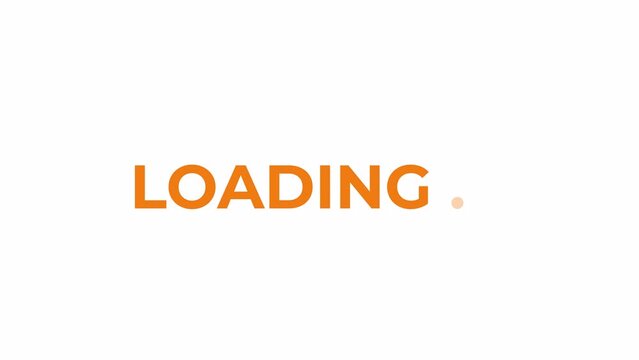 Sharp rounded orange 2D loading text animation. Montserrat Bold font used, animated cartoon 4K video loader motion graphic. Colorful download animation clip. Loading screen, ui design, upload gif
