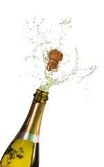 Fotobehang Digital png illustration of bottle of champagne on transparent background © vectorfusionart