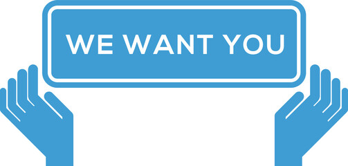 Digital png illustration of we want you text on transparent background