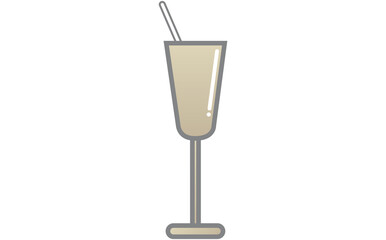 Digital png illustration of glass with drink on transparent background
