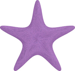 Digital png illustration of purple starfish on transparent background