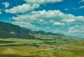 Mountain plateau, road to Kazarman,  Kyrgyzstan