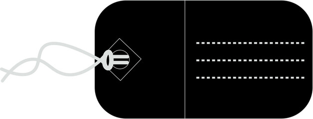 Digital png illustration of black tag with copy space on transparent background