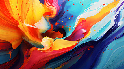 A abstract expressionism style with bold abstract paint color splash