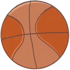 Cute line drawing orange basketball.