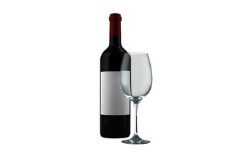 Digital png illustration of red wine and glass on transparent background