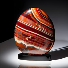 Brown and Red Jasper Gemstone on Dark Background. Generative AI