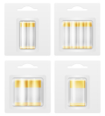 energy battery power in a transparent blister pack vector illustration