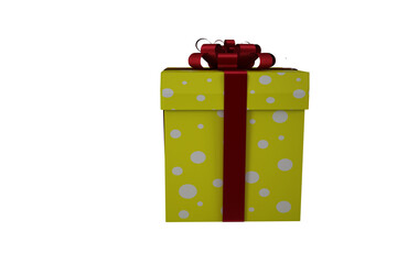 Digital png illustration of yellow presents with red ribbon on transparent background