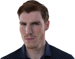 Digital png photo of caucasian businessman looking at camera on transparent background