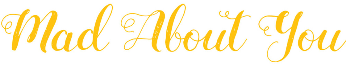 Digital png illustration of mad about you text on transparent background