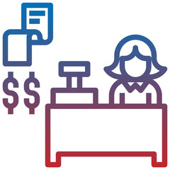 CASHIER line icon,linear,outline,graphic,illustration
