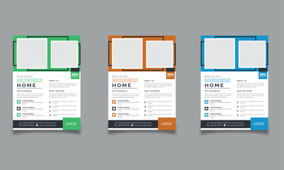 Collection of Modern Design Poster Flyer Brochure Cover Layout Template  with Circle Graphic Elements and Space for Photo Background Poster Flyer Pamphlet Brochure Cover Design