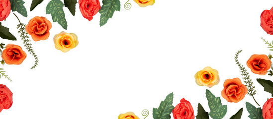 banner frame with flowers copy space