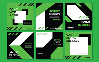 Car rental promotion social media post banner template