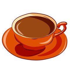 Drawn coffee in a red cup