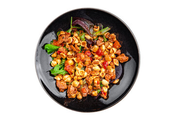 tuna pasta salad and vegetable food seafood meal food vegetables snack on the table copy space food background rustic top view