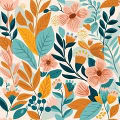 Elegant floral seamless patterns. Versatile vector design for paper, covers, decor - 633393735