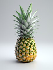3d fruit peneapple white background