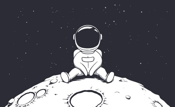 Astronomer sits alone on planet