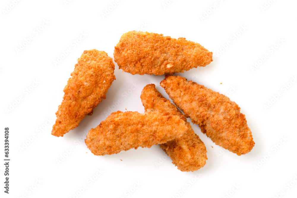 Wall mural chicken goujons on a white background - Wall murals