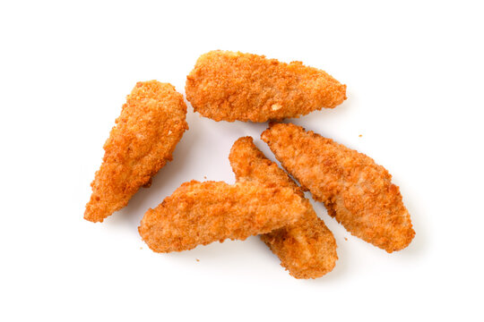 Chicken Goujons on a white background