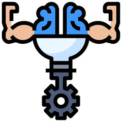 MIND POWER line icon,linear,outline,graphic,illustration