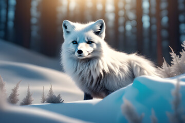 fox in the snow generative ai