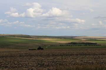 Fototapeta premium A tractor in a field