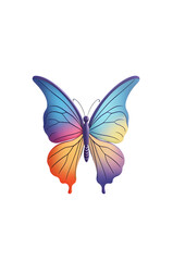 minimalistic colorful butterfly logo on transparent background