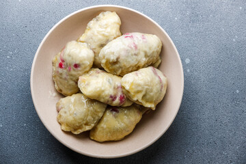 Varenyky - traditional ukrainian dumplings with currants