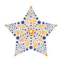 Vector design of abstract ornamental dot star
