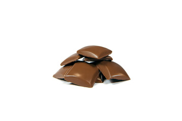 confectionery chocolate on a white background. Close up