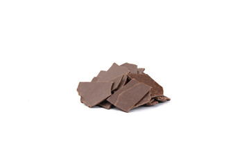 confectionery chocolate on a white background. Close up