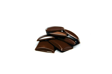 confectionery chocolate on a white background. Close up